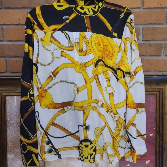 Seen And Be Seen Bold Yellow and Black Patterned Shirt Medium - Picture 8 of 9